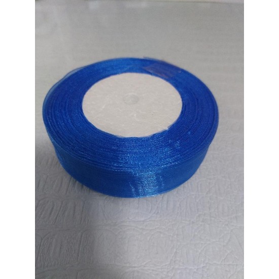 Лента органза 2,5 см (цв. синий)